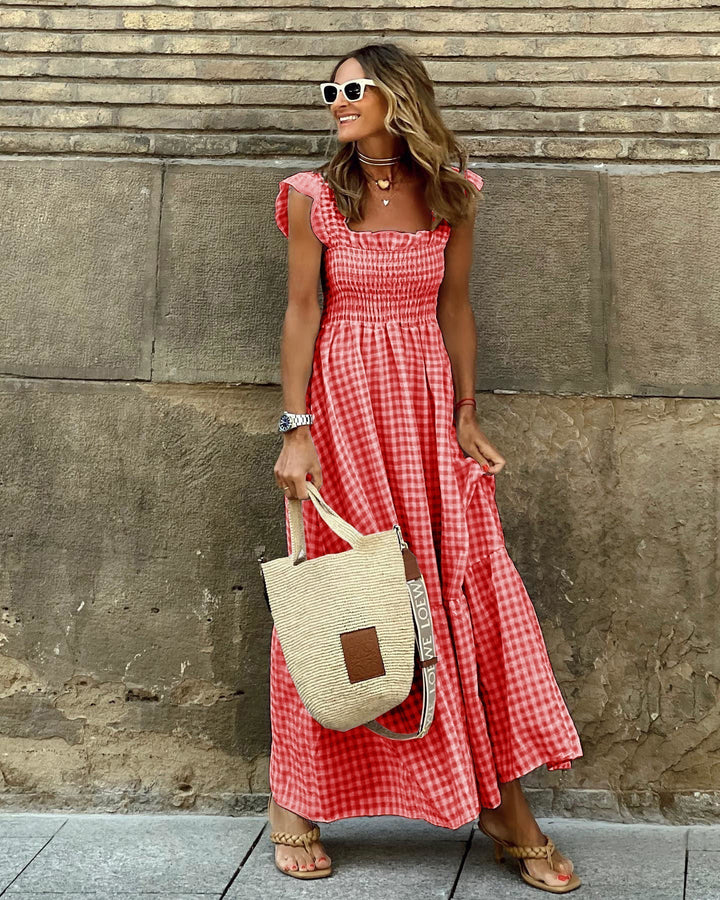 Women's Maxi Sundress with Smocked Bodice | Gingham