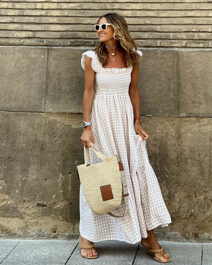 Women's Maxi Sundress with Smocked Bodice | Gingham