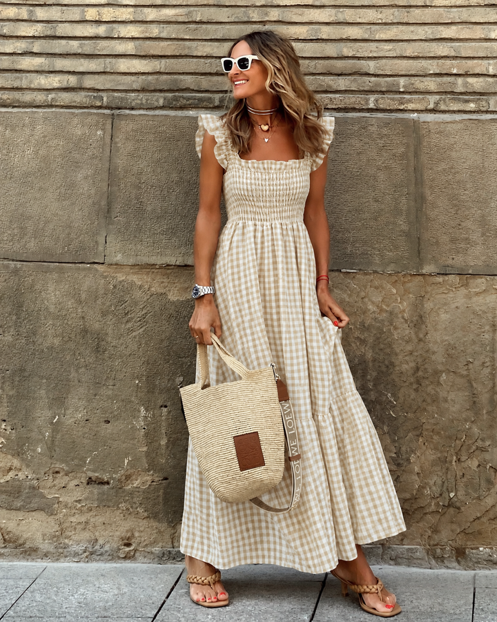 Women's Maxi Sundress with Smocked Bodice | Gingham