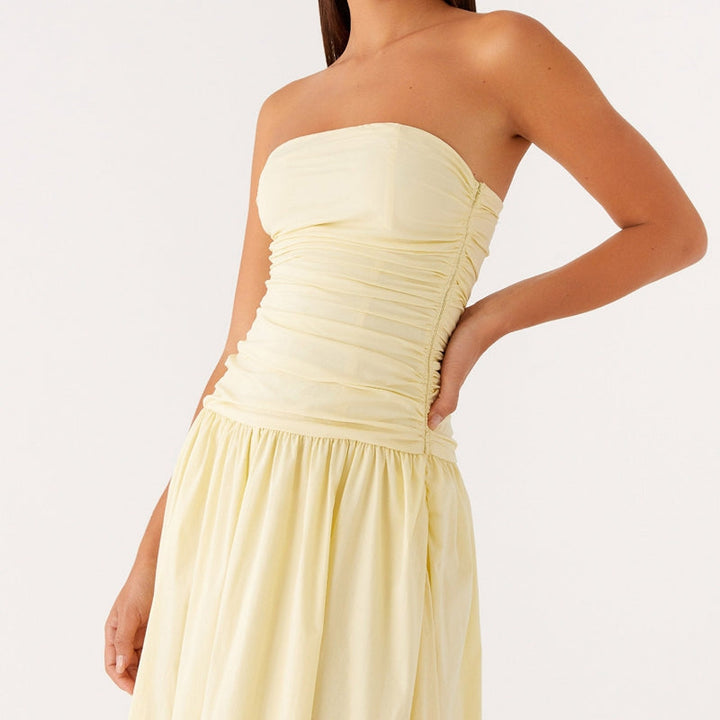 Women's Maxi Sundress with Strapless Bodice | Printed
