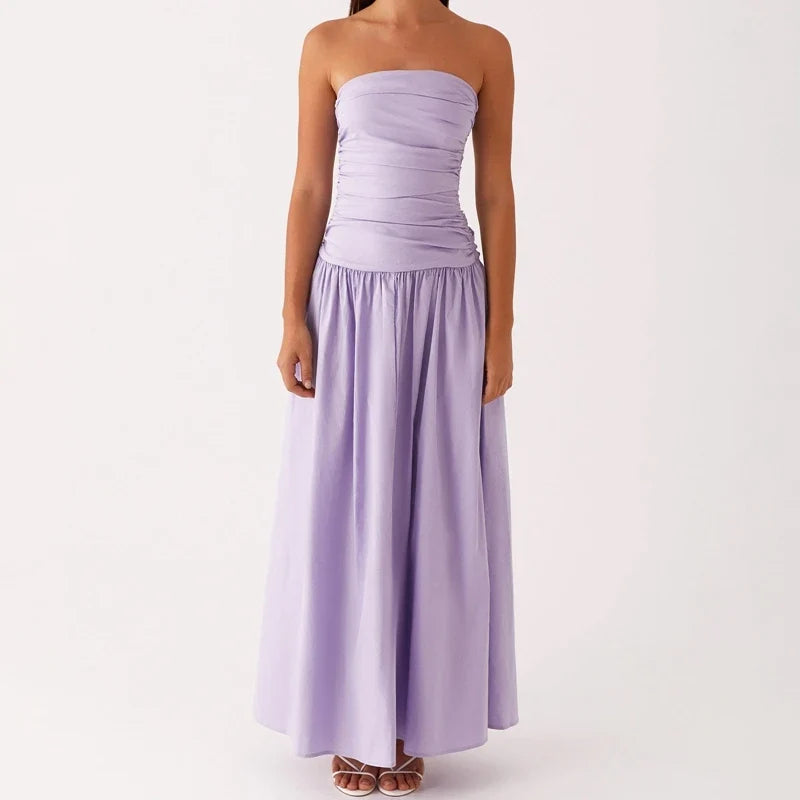 Women's Maxi Sundress with Strapless Bodice | Printed