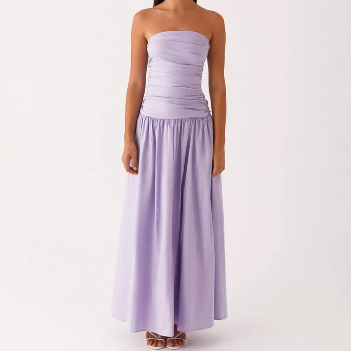 Women's Maxi Sundress with Strapless Bodice | Printed