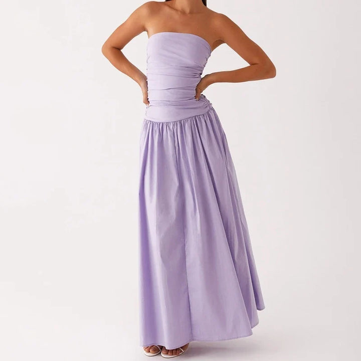 Women's Maxi Sundress with Strapless Bodice | Printed
