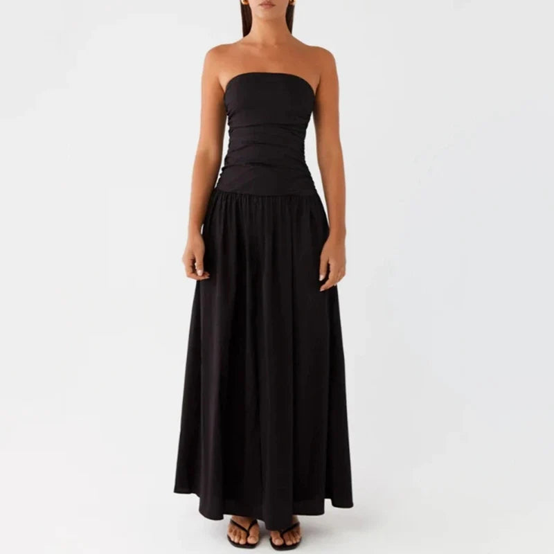 Women's Maxi Sundress with Strapless Bodice | Printed