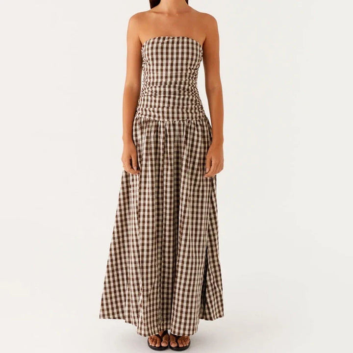 Women's Maxi Sundress with Strapless Bodice | Printed
