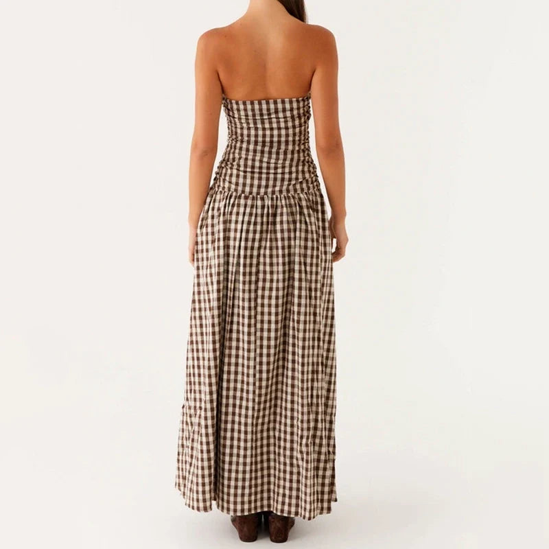 Women's Maxi Sundress with Strapless Bodice | Printed