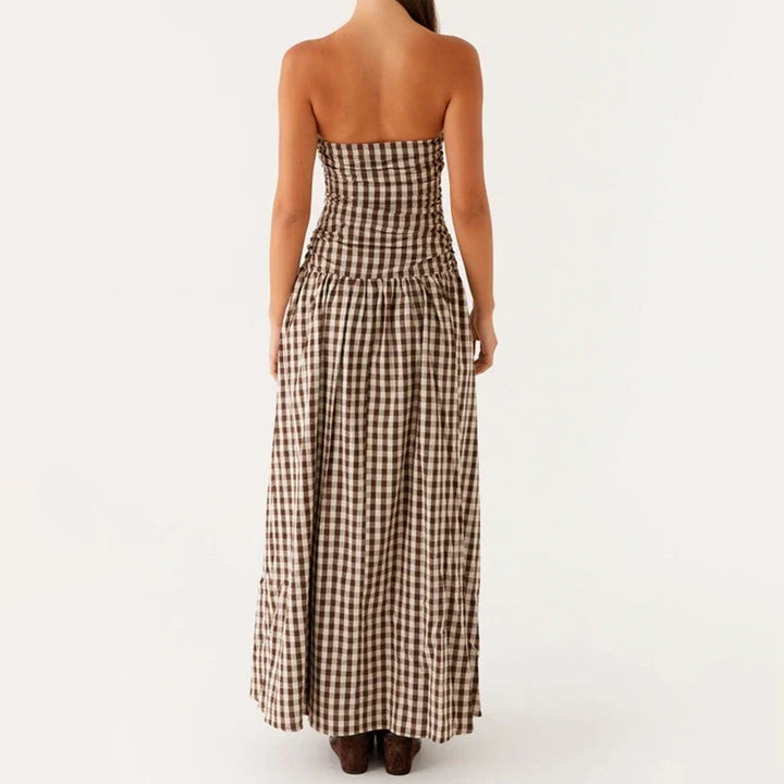 Women's Maxi Sundress with Strapless Bodice | Printed