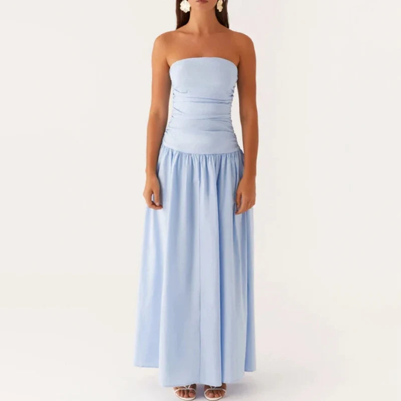 Women's Maxi Sundress with Strapless Bodice | Printed