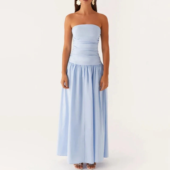 Women's Maxi Sundress with Strapless Bodice | Printed