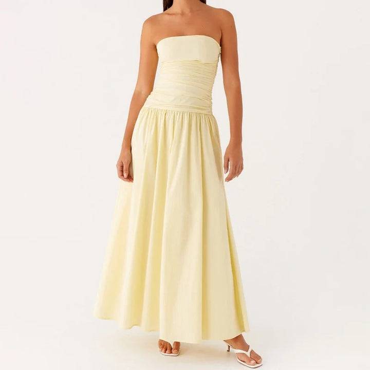 Women's Maxi Sundress with Strapless Bodice | Printed