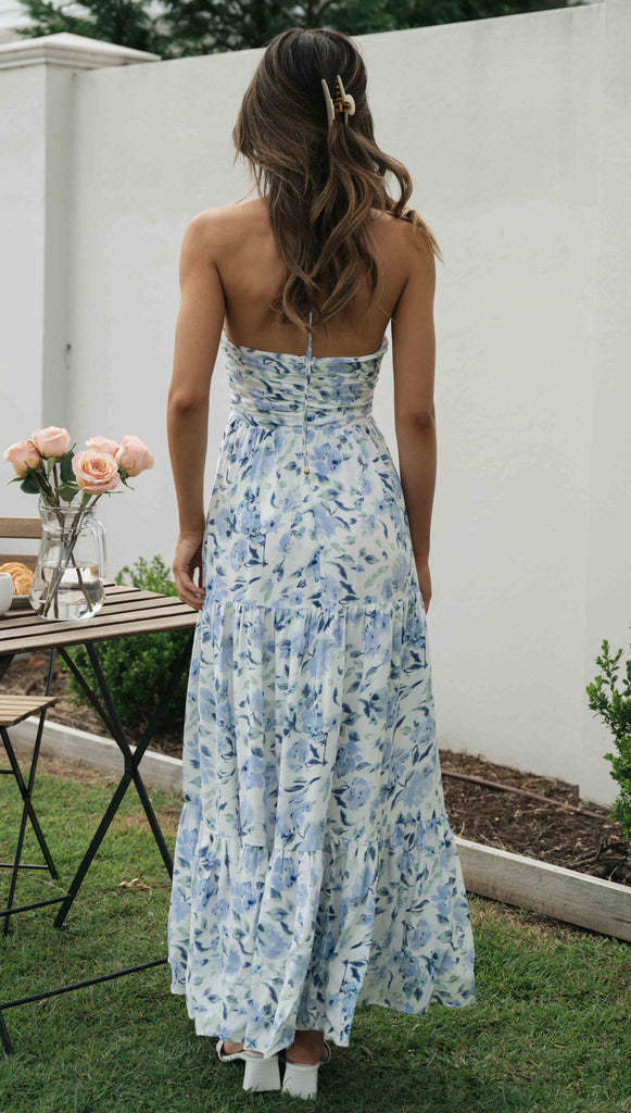 Women's Maxi Sundress with Tiered Hem | Halter Neck