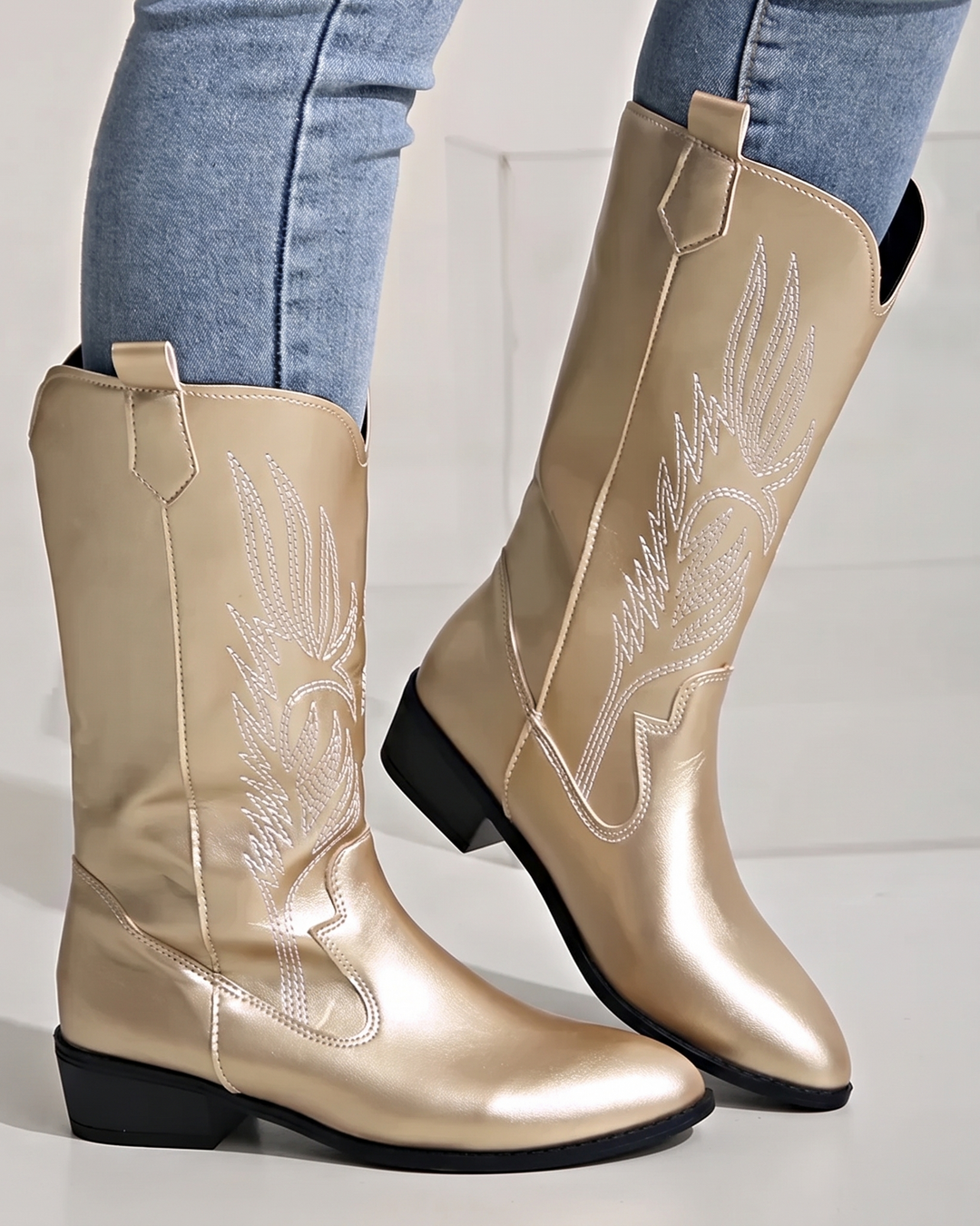 Women's Mid Calf Cowgirl Boots | Pointed Toe