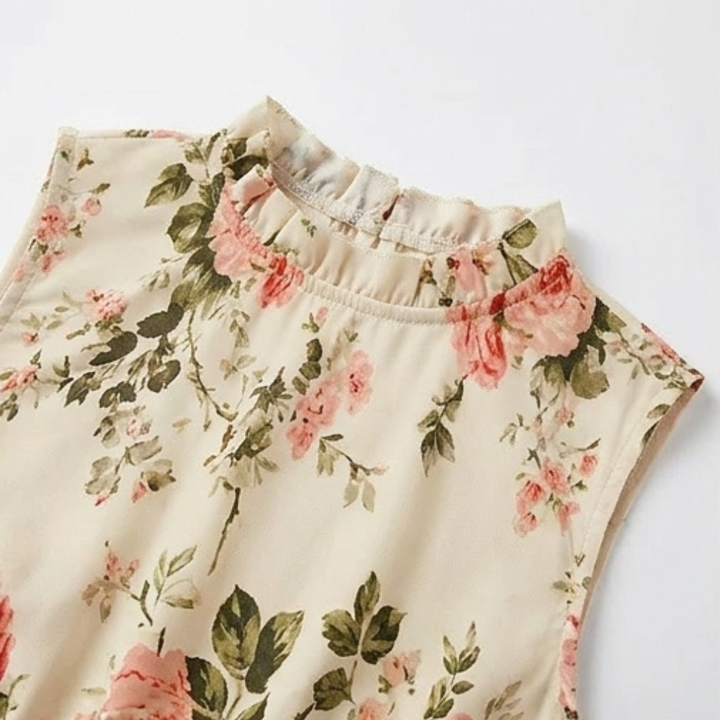 Women's Midi Dress with Smocked Bodice & Tiered Skirt | Floral
