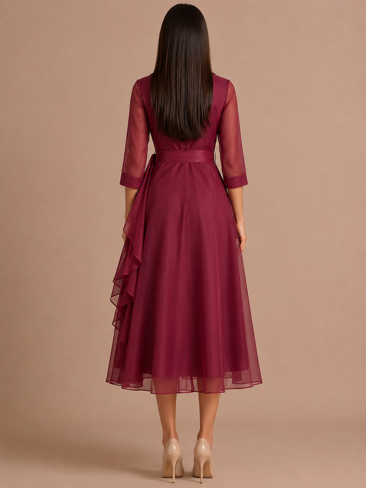 Women's Midi Dress Wrap with Bow Waist Tie | Cocktail