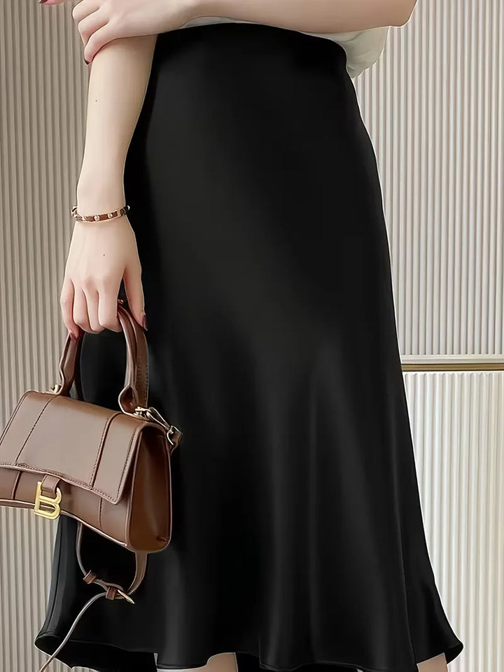 Women's Midi Skirt with Button Front | Side Slit