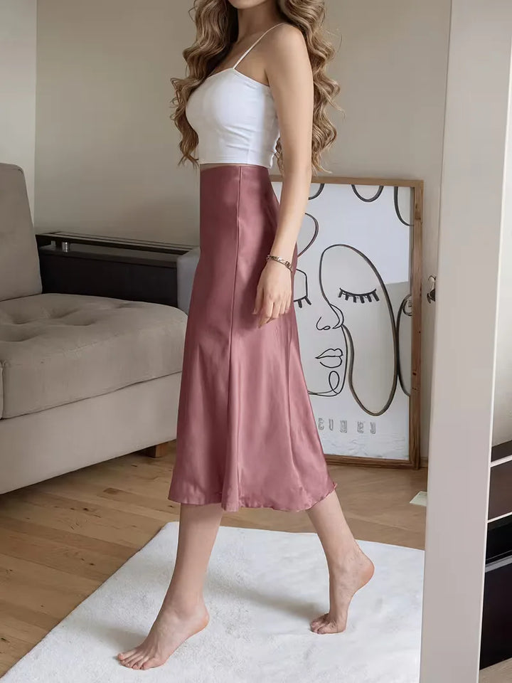 Women's Midi Skirt with Button Front | Side Slit