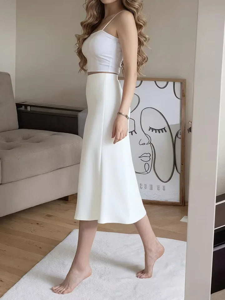 Women's Midi Skirt with Button Front | Side Slit