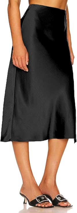 Women's Midi Skirt with High Waist | Side Slit