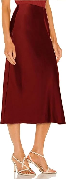 Women's Midi Skirt with High Waist | Side Slit