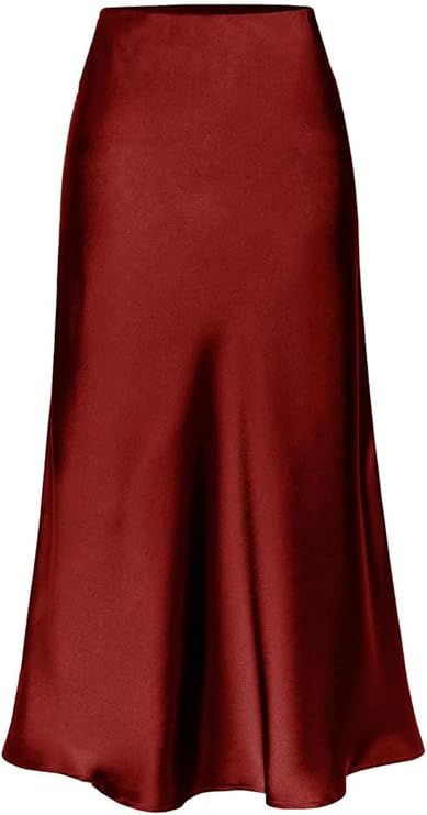 Women's Midi Skirt with High Waist | Side Slit