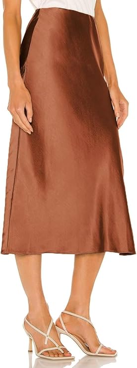 Women's Midi Skirt with High Waist | Side Slit