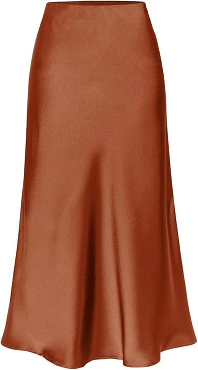 Women's Midi Skirt with High Waist | Side Slit
