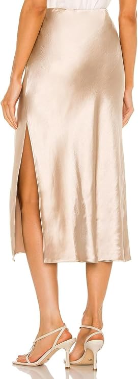 Women's Midi Skirt with High Waist | Side Slit