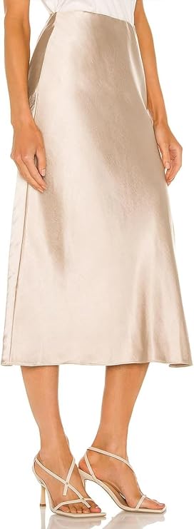 Women's Midi Skirt with High Waist | Side Slit