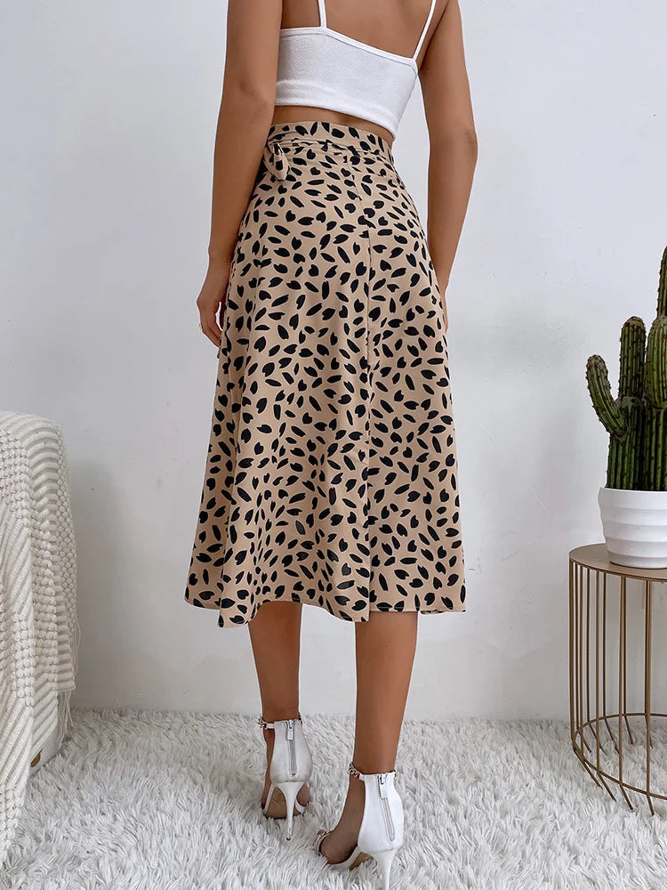 Women's Midi Skirt with Tie Waist | Wrap