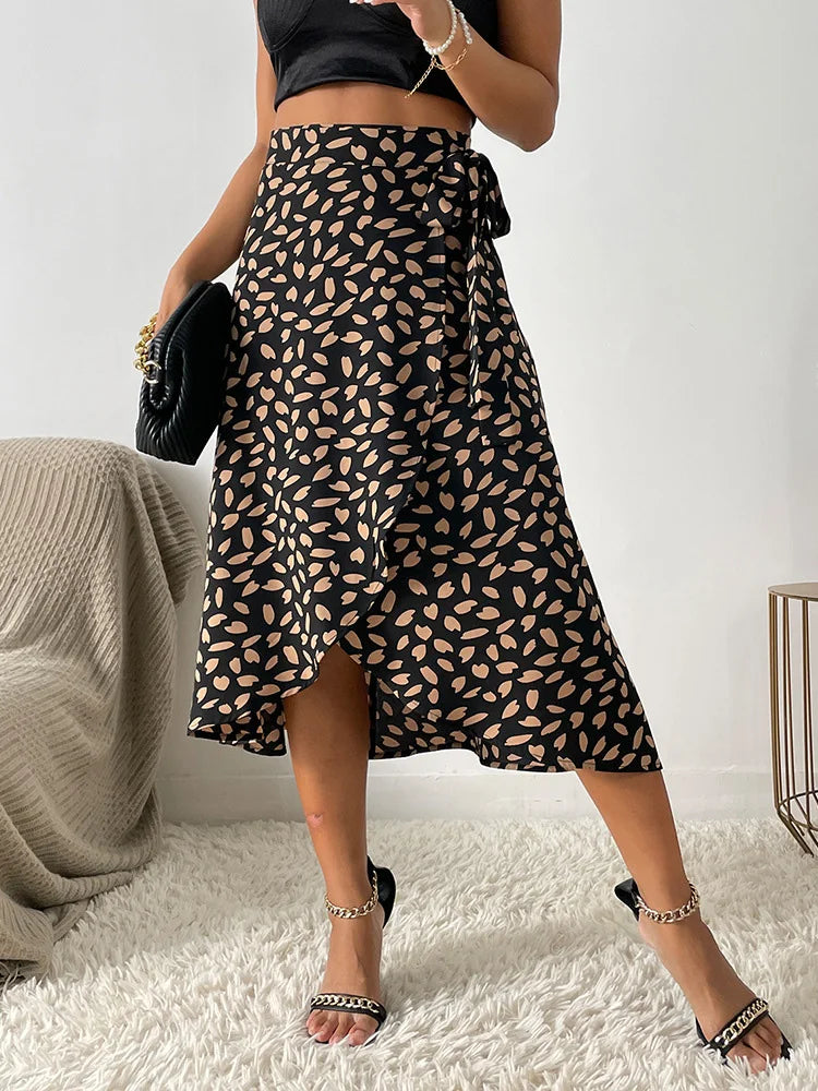 Women's Midi Skirt with Tie Waist | Wrap