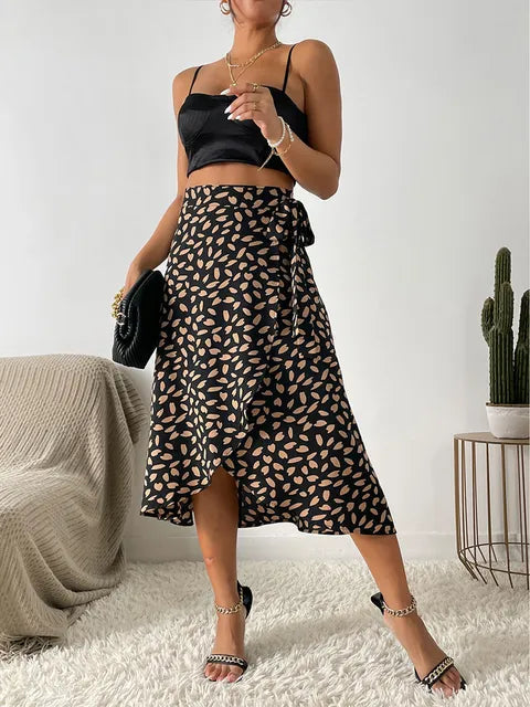 Women's Midi Skirt with Tie Waist | Wrap