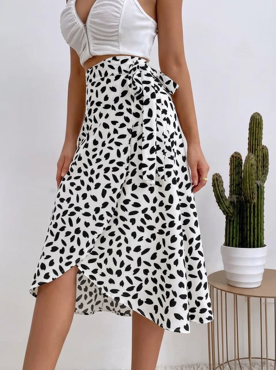 Women's Midi Skirt with Tie Waist | Wrap