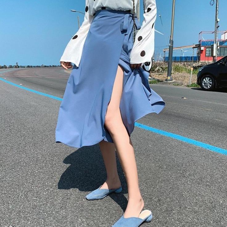 Women's Midi Skirt Wrap-Style | Tie-Waist