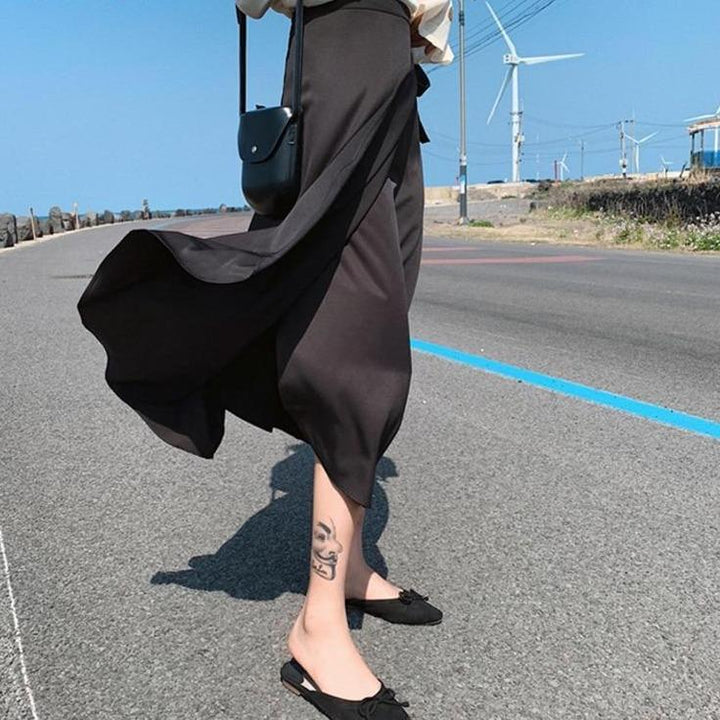 Women's Midi Skirt Wrap-Style | Tie-Waist