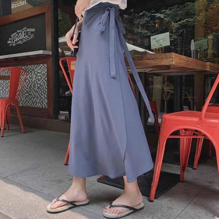 Women's Midi Skirt Wrap-Style | Tie-Waist