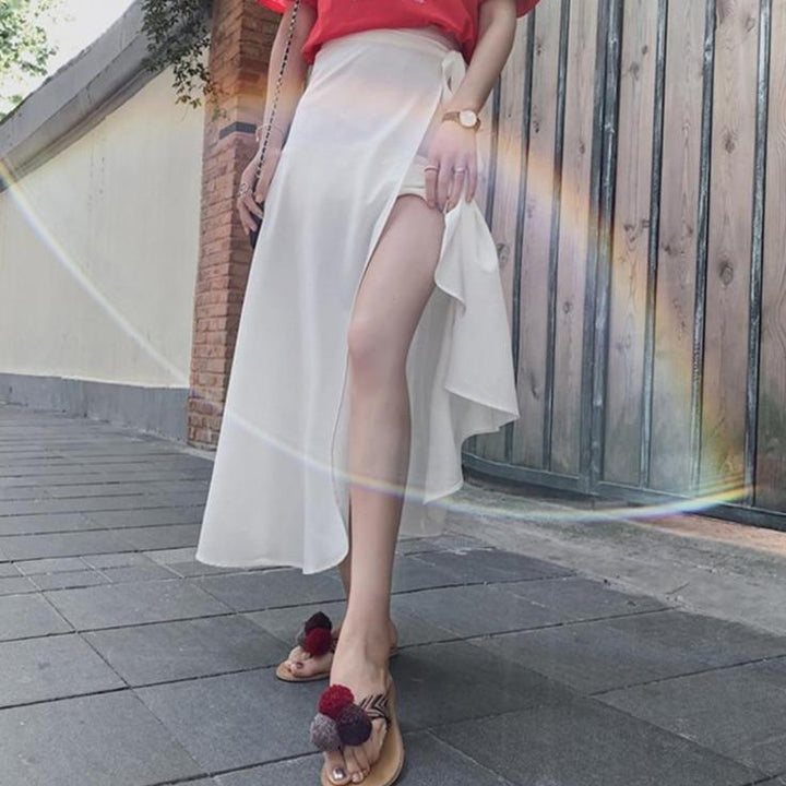 Women's Midi Skirt Wrap-Style | Tie-Waist