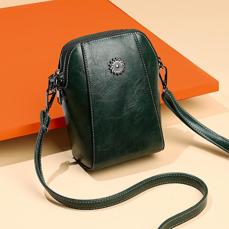 Women's Mini Crossbody Bag with Floral Detail | Zip-Top