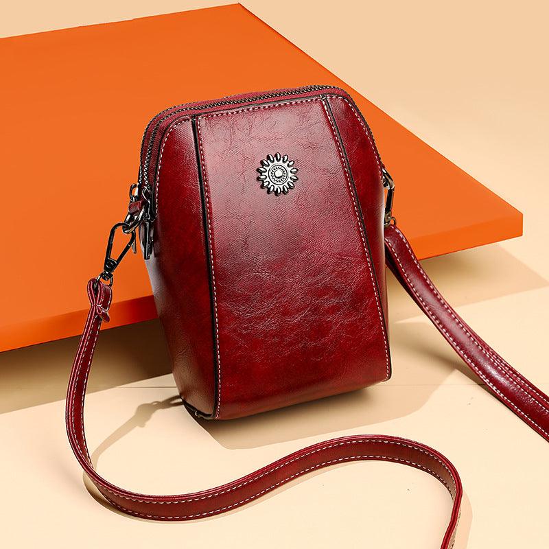 Women's Mini Crossbody Bag with Floral Detail | Zip-Top