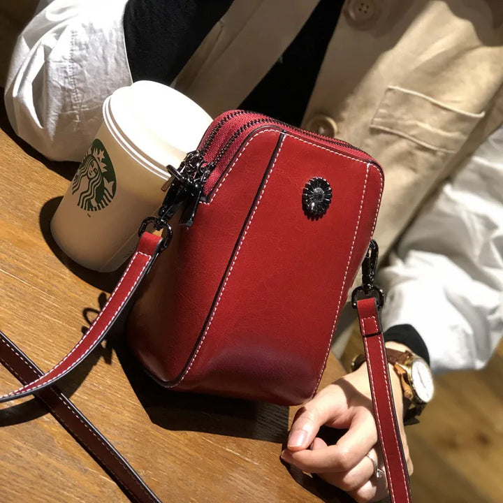 Women's Mini Crossbody Bag with Floral Detail | Zip-Top