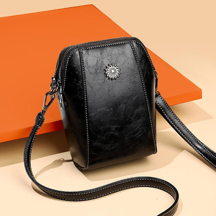 Women's Mini Crossbody Bag with Floral Detail | Zip-Top