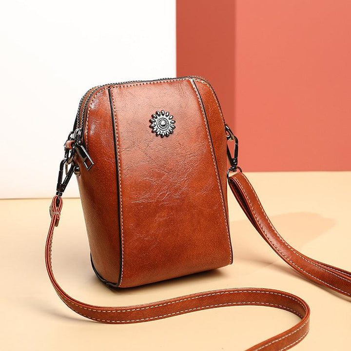 Women's Mini Crossbody Bag with Floral Detail | Zip-Top