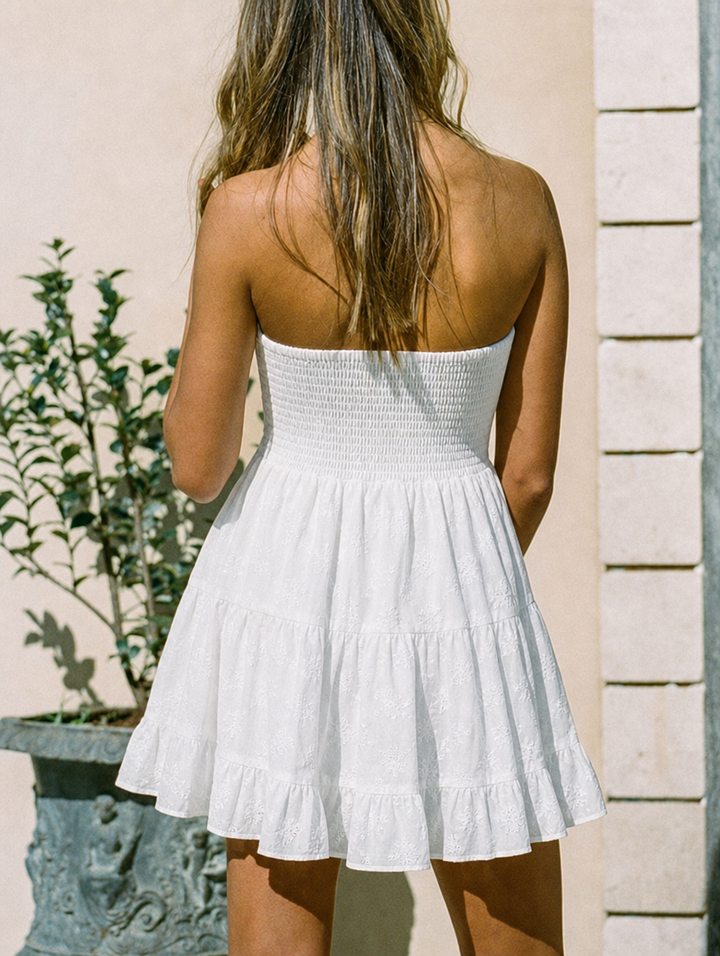 Women's Mini Dress Strapless Tiered | Ruffle Hem