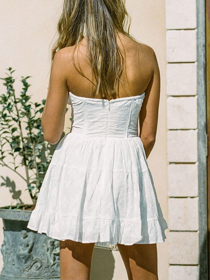 Women's Mini Dress Strapless Tiered | Ruffle Hem