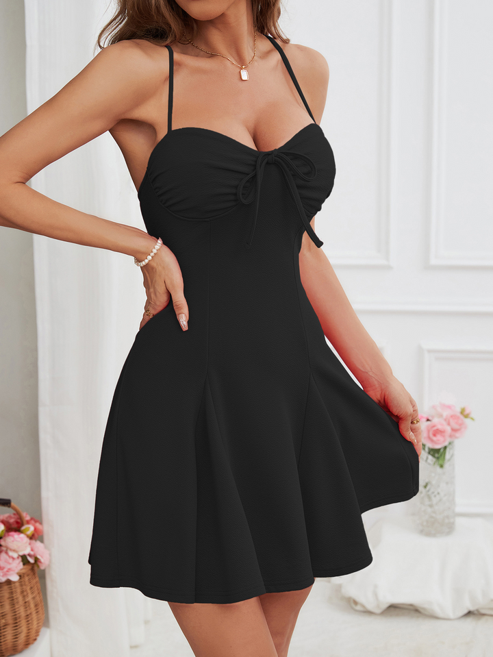Women’s Mini Dress with Bust Tie & Flared Skirt | Party
