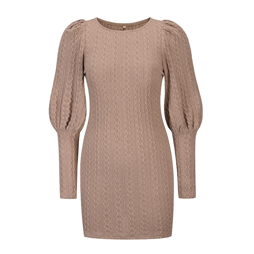 Women's Mini Dress with Puff Sleeves | Bodycon