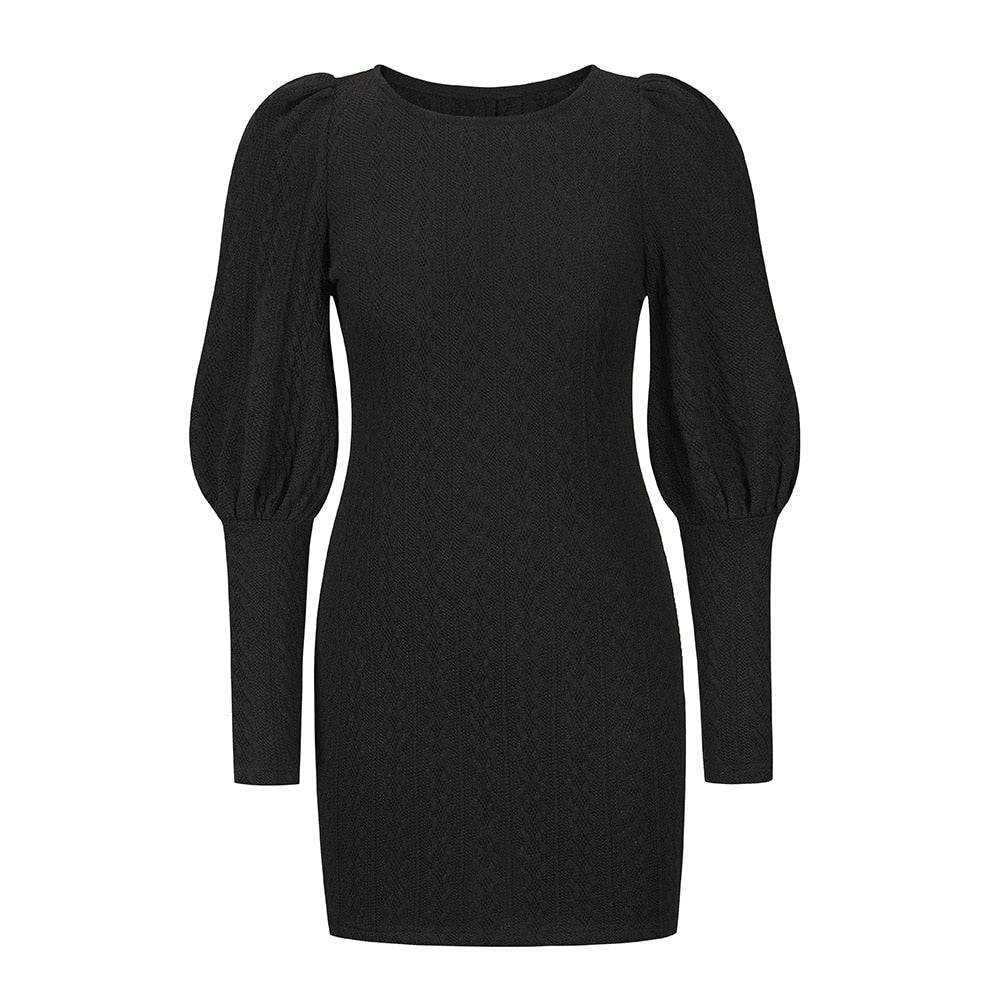 Women's Mini Dress with Puff Sleeves | Bodycon