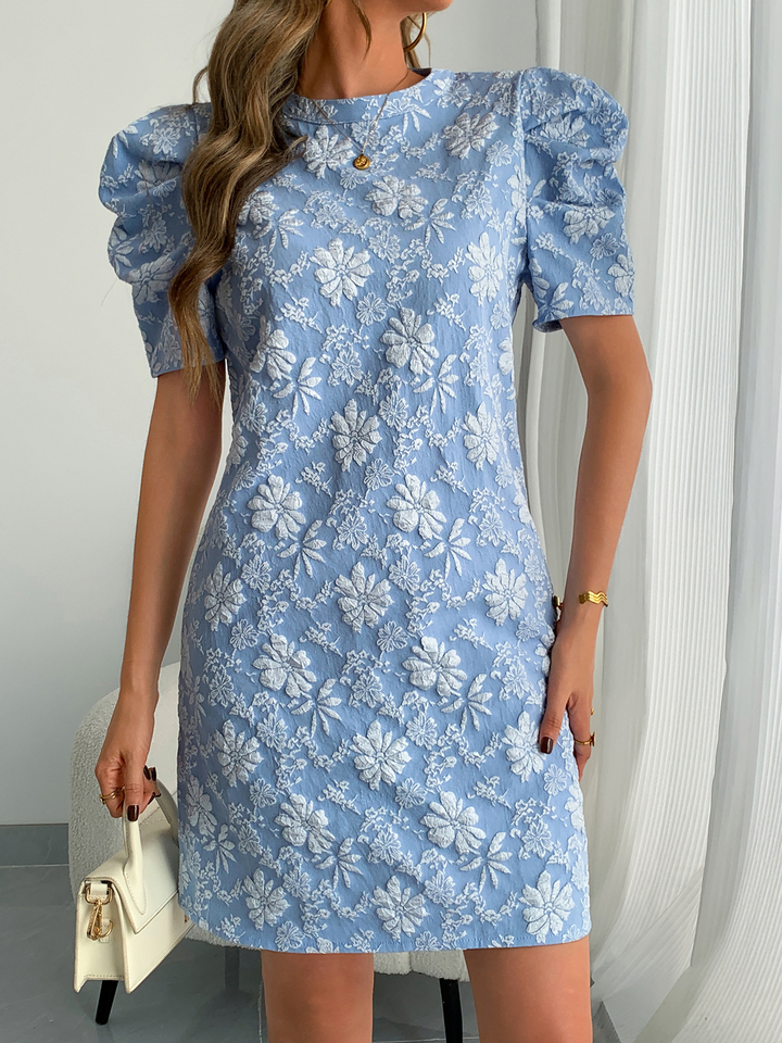 Women’s Mini Dress with Puff Sleeves & Floral Pattern | Casual