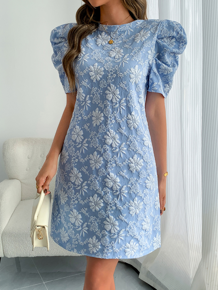 Women’s Mini Dress with Puff Sleeves & Floral Pattern | Casual