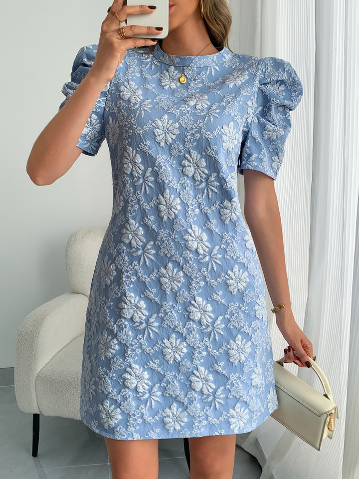 Women’s Mini Dress with Puff Sleeves & Floral Pattern | Casual