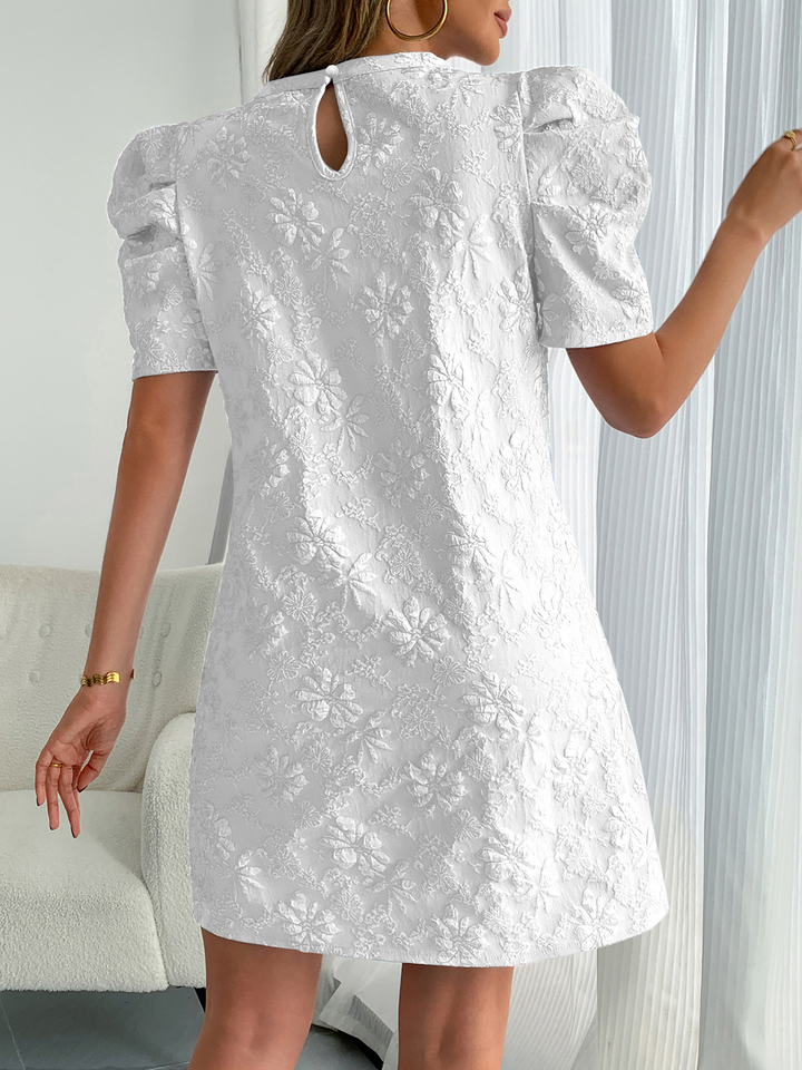 Women’s Mini Dress with Puff Sleeves & Floral Pattern | Casual